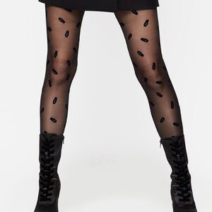 Disturbia Catacomb Flocked Tights M/L
